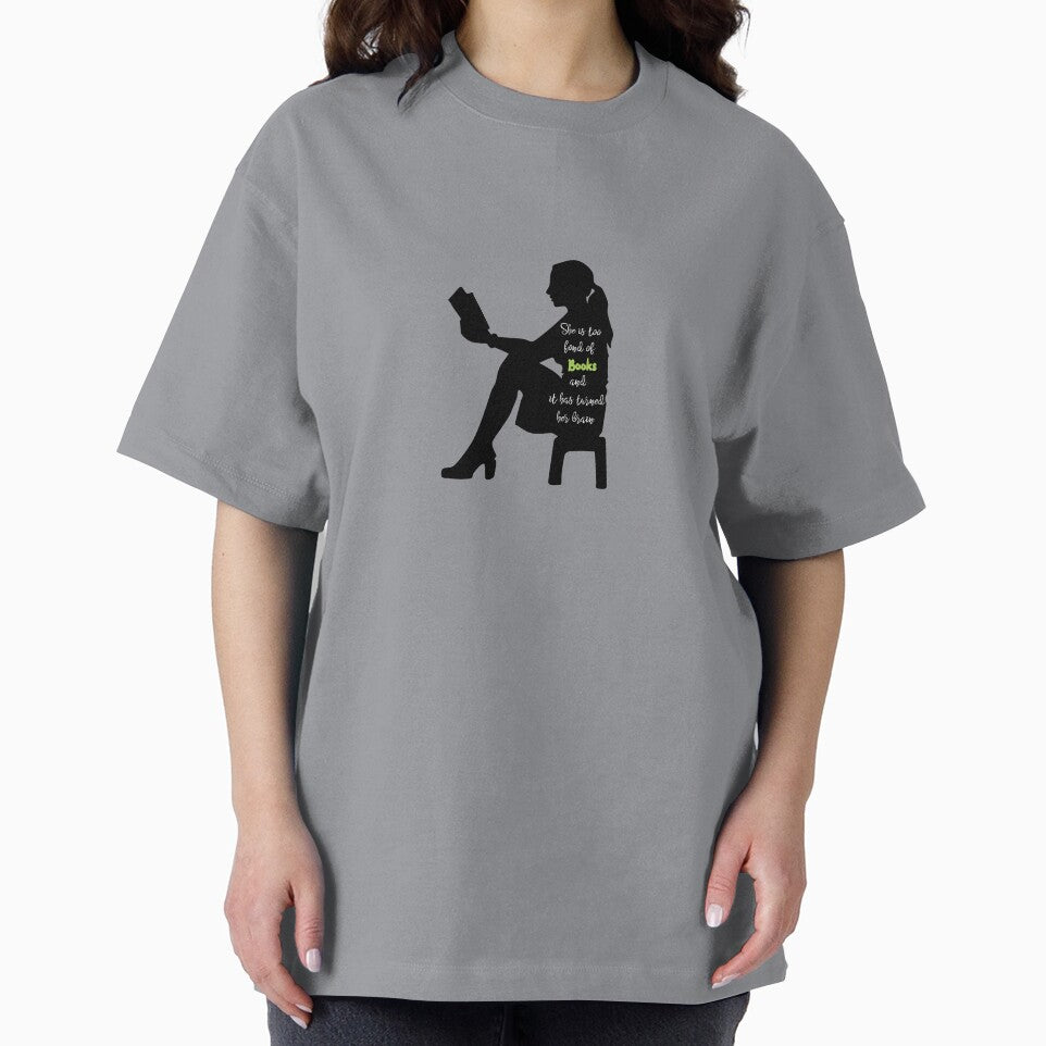she is too fond of books silhouette vinyl sticker by Rokay Arts