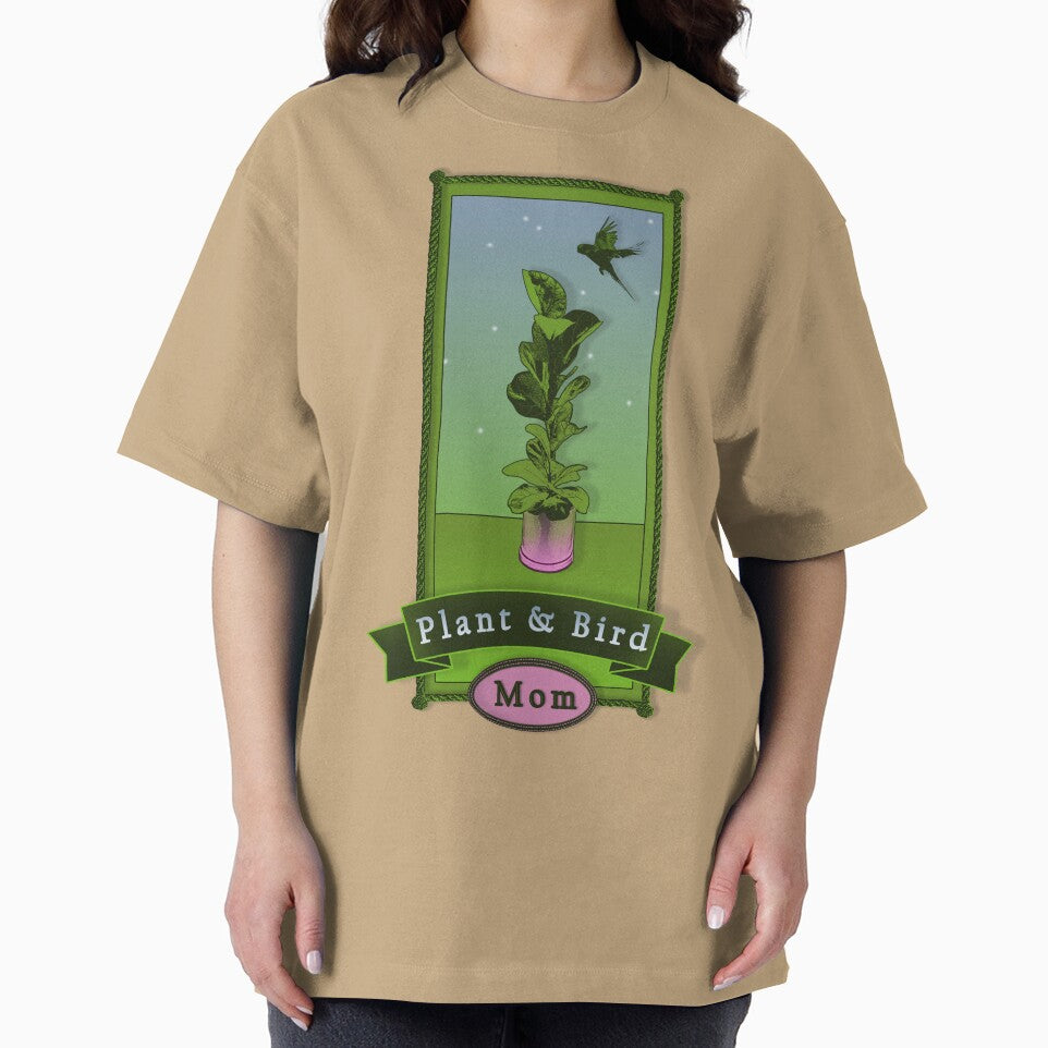 Plant and Bird Mom, Fiddle Leaf Fig with Parrot under the Stars by Akvauter