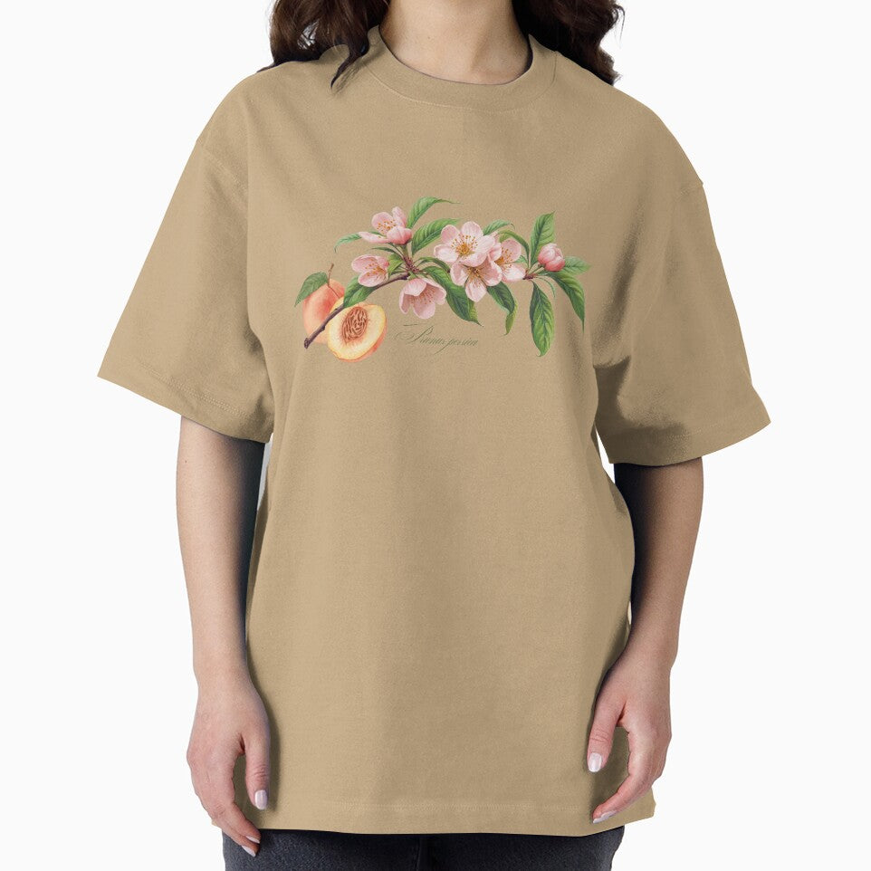 Prunus persica | Flowering Branch with Peach Botanical Illustration by ChristinePartlow