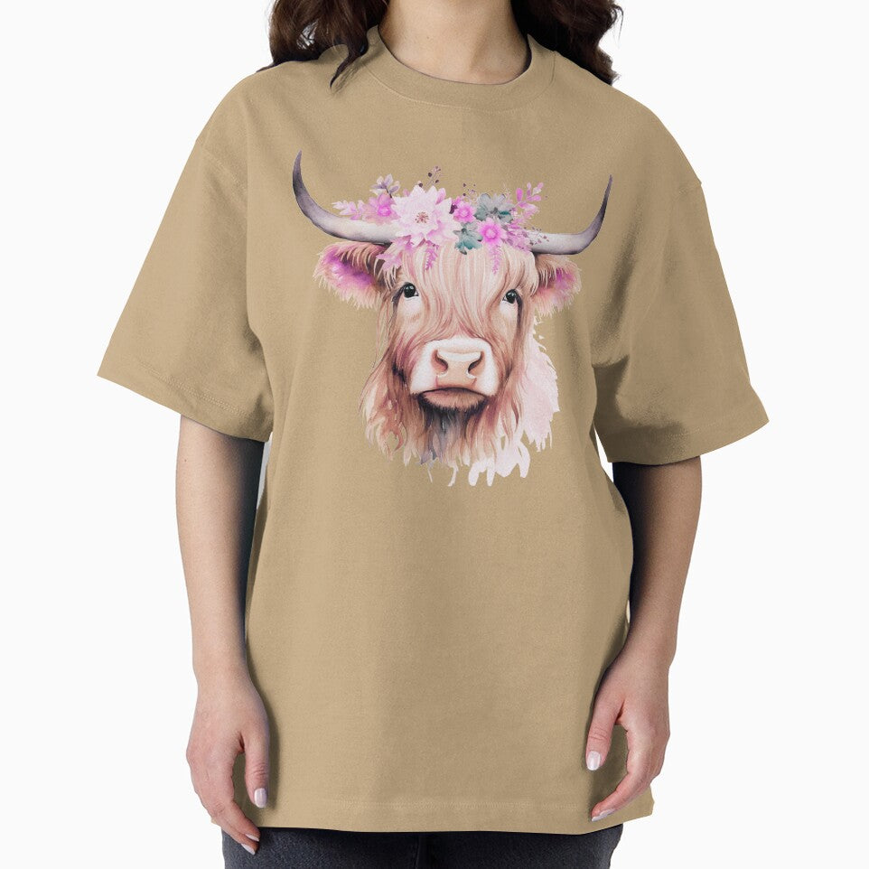 Highland Cow Soft Wild Flowers Boho by LionessLove