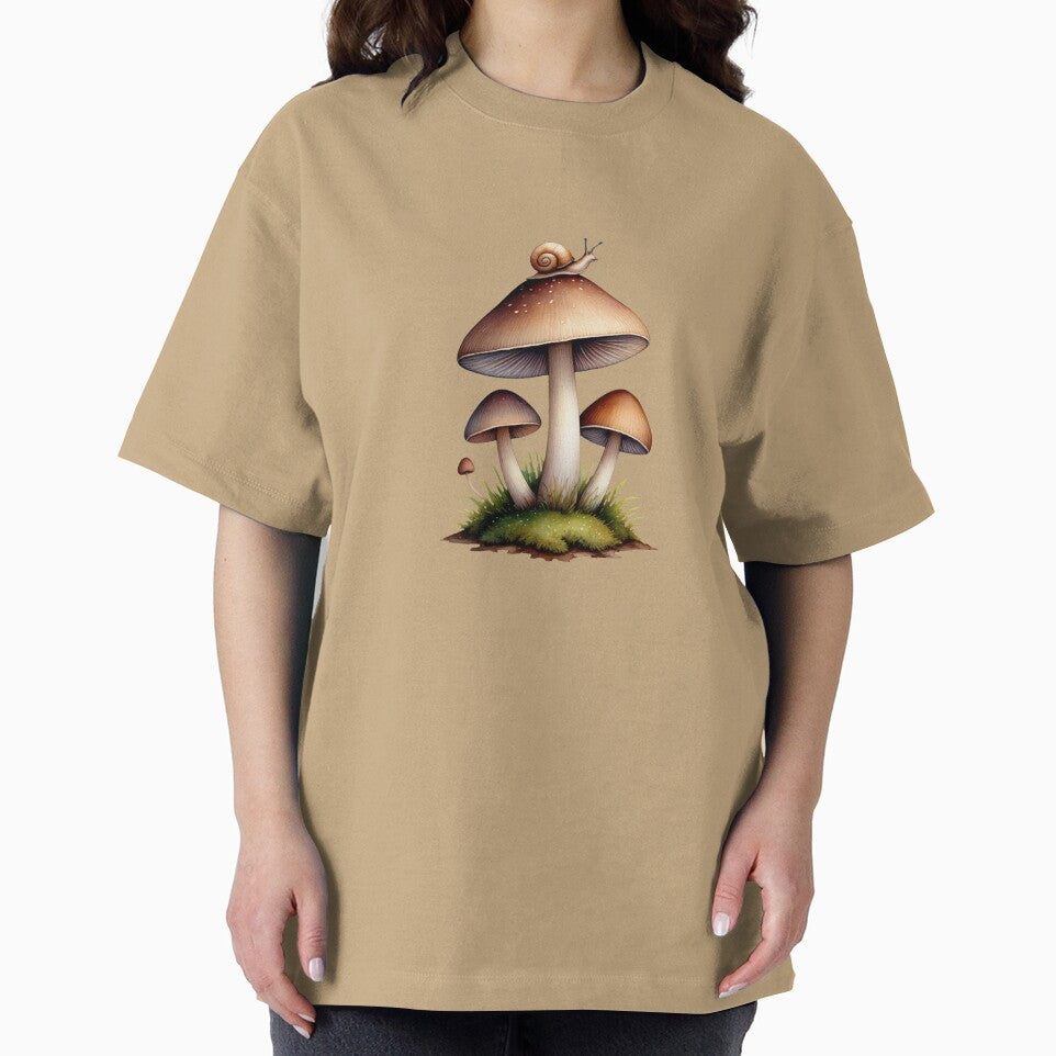 Goblincore Mushrooms with Snail | Whimsical Forest Art by Ombrya