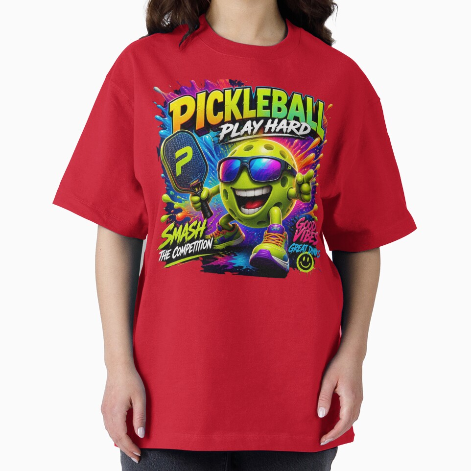 Pickleball Ball Mascot Play Hard Splash Art by AgnesB77