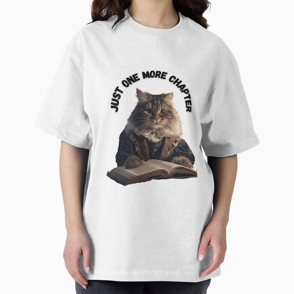 Just one more chapter cat reading book white cat by Socool101