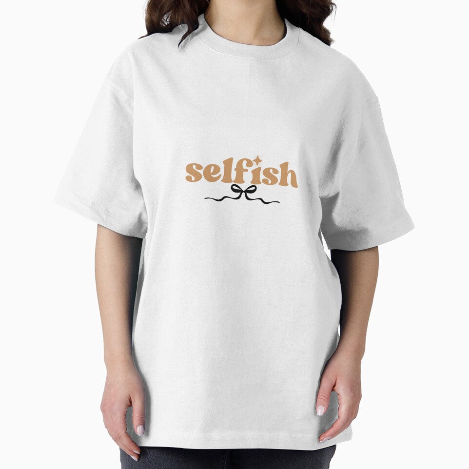 Selfish RETRO wavy typography, vintage brown ribbon aesthetic logo by AbstractRevival