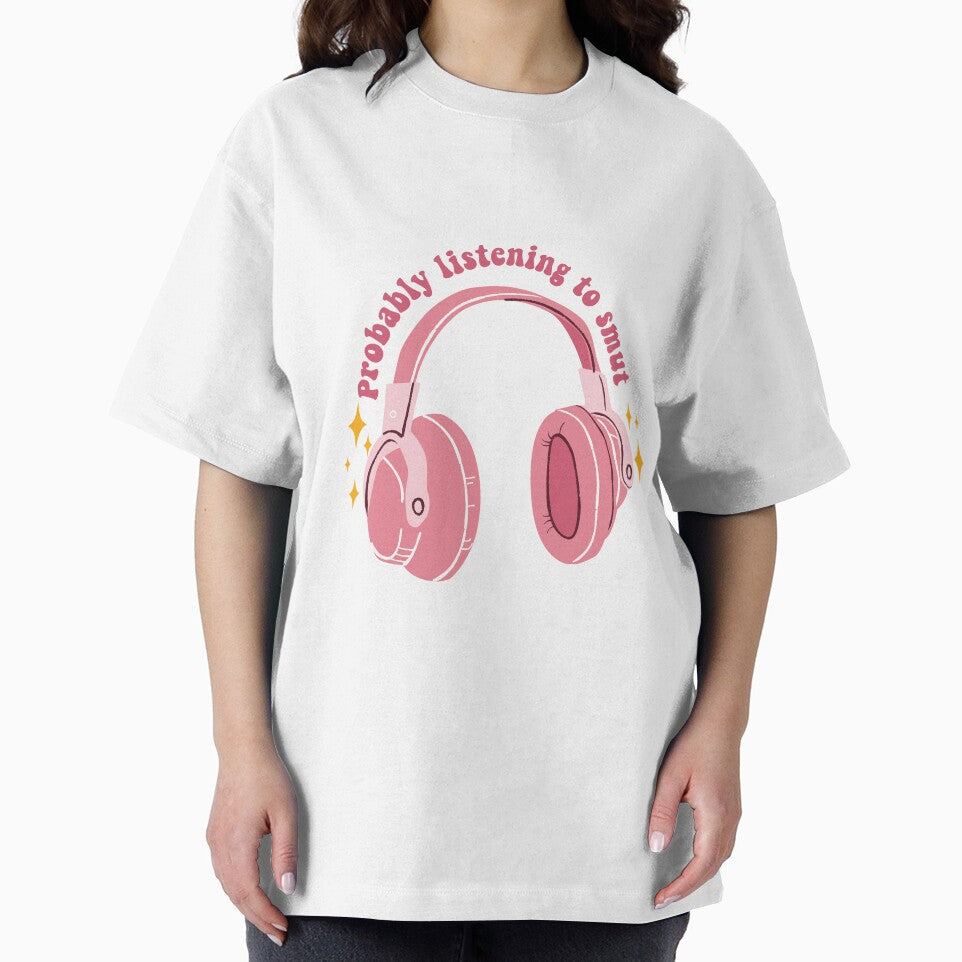 Probably Listening to Smut Audiobooks Lover Kindle Lover Book Lover Sticker Bookish Vinyl Laptop Decal Booktok Gift Journal Stickers Reading Present Smut Library Spicy Reader Pink by SouQ-Art