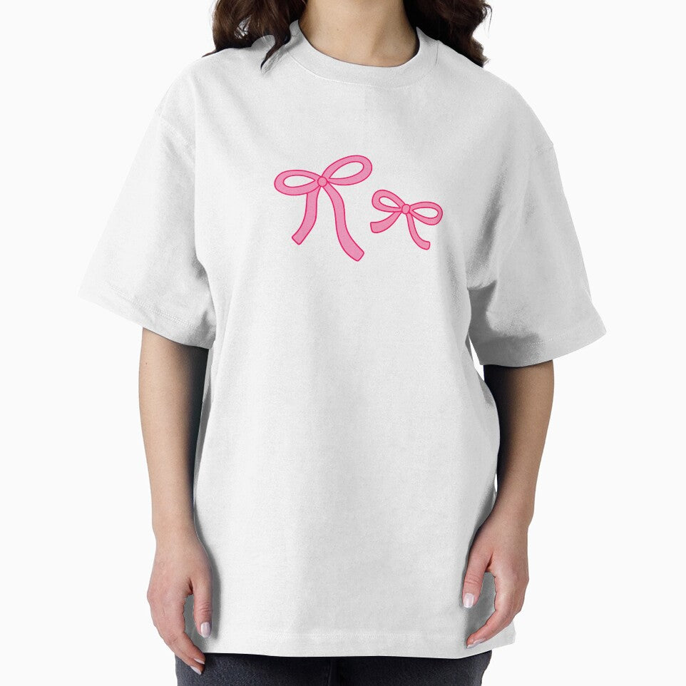 Cute Coquette Pink Bow Ribbons Duo Hand Drawn Aesthetic Art by somimalikkk