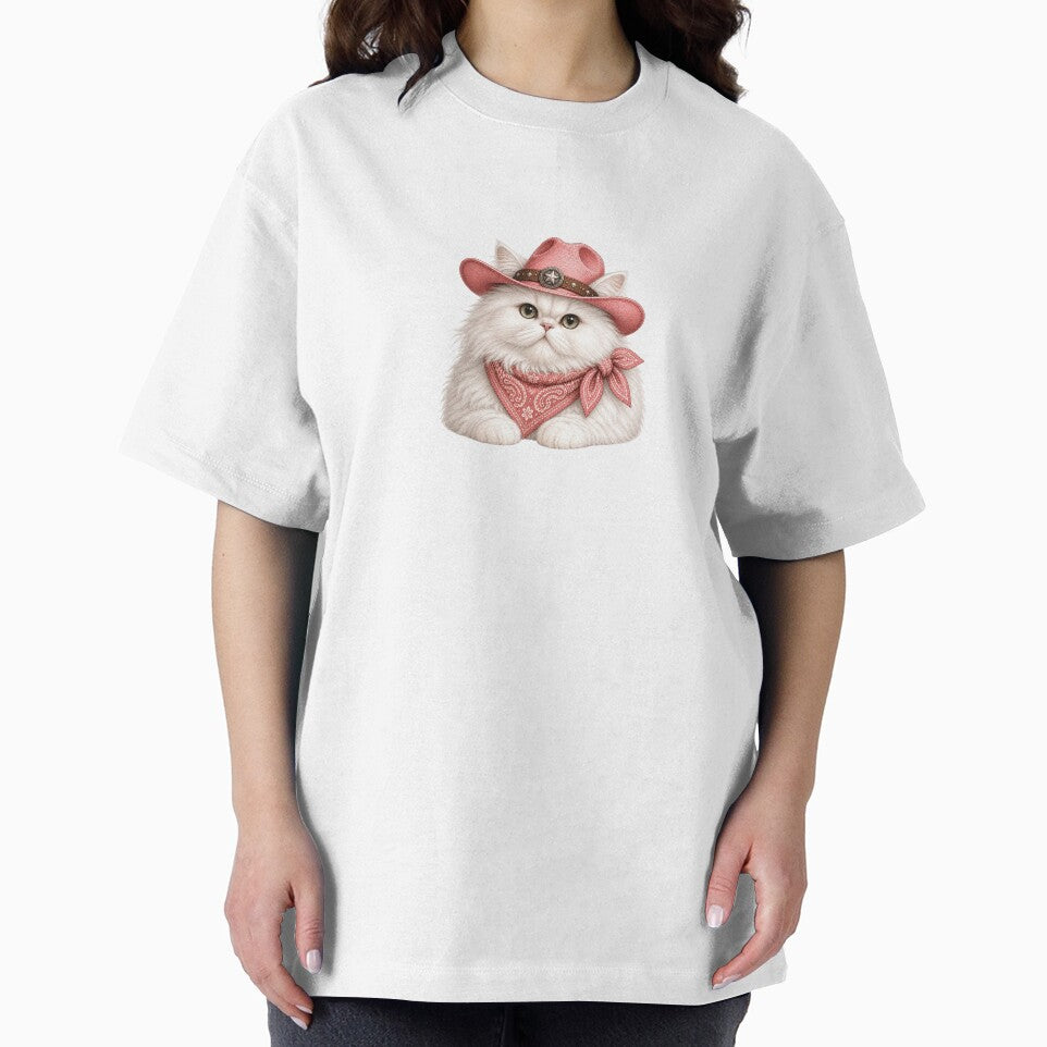 Persian Cat Pink Cowgirl Western Charm Design by BrandyandBeyond