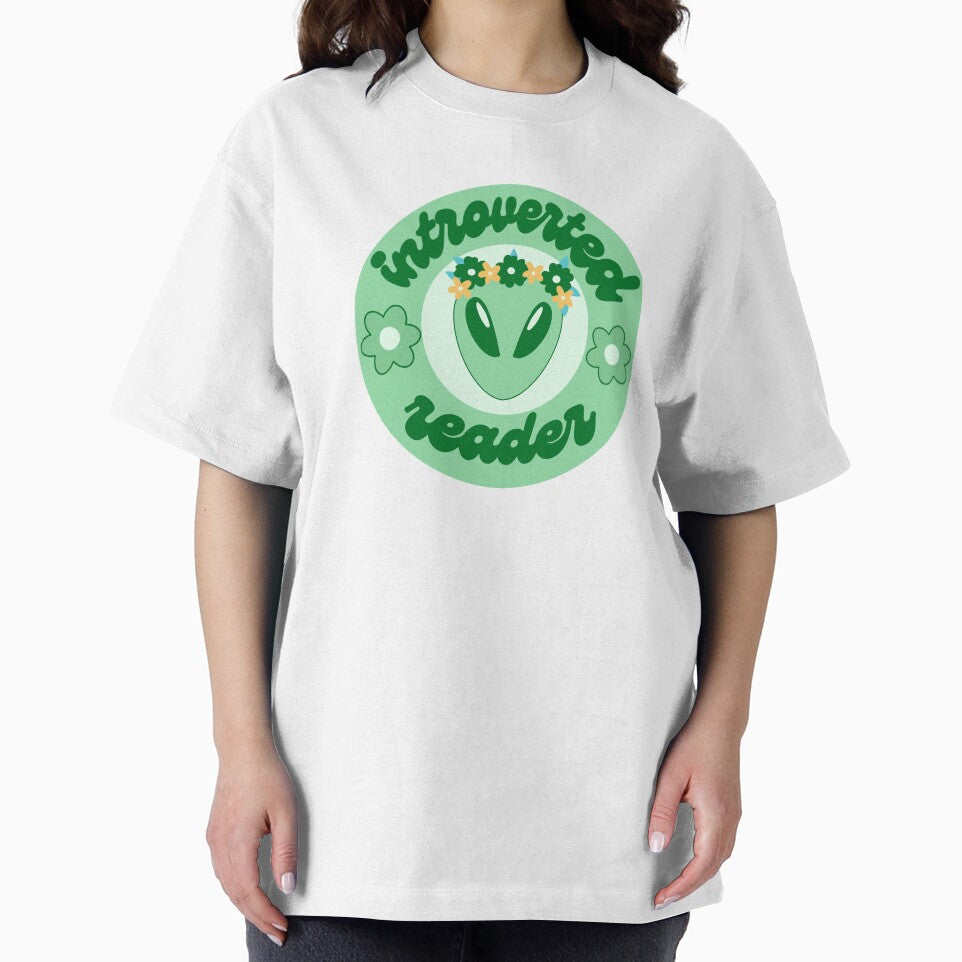 Introverted reader green alien by RavenAMarie