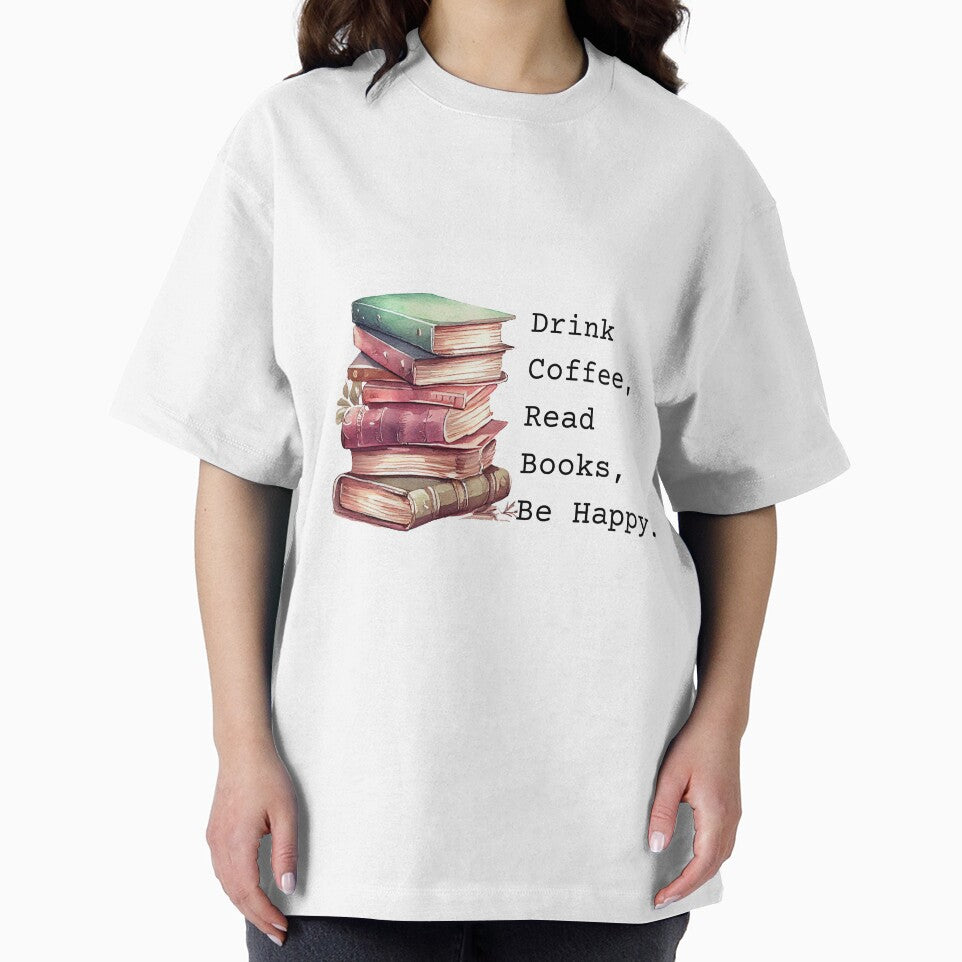 "Cozy Watercolor Books and Coffee - Drink Read Be Happy" by Lectorlandia
