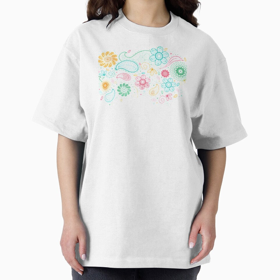 Colourful Doodle Drawn Flowers Design by AMS-ART