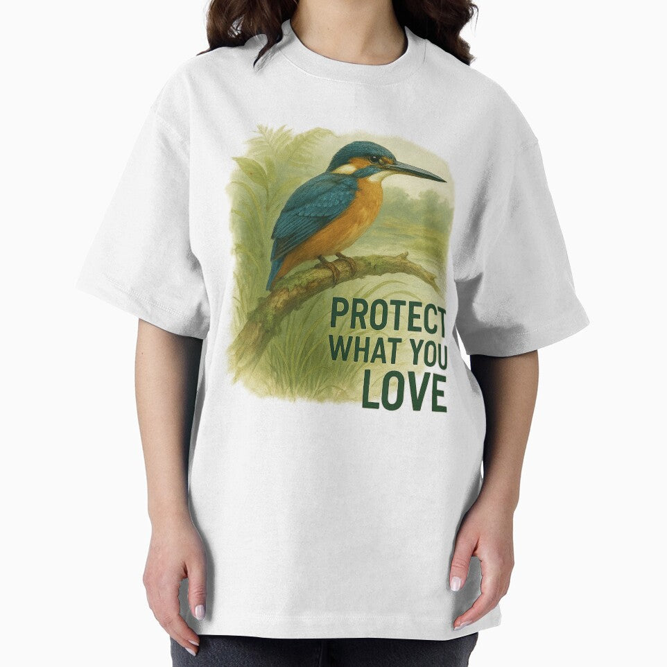Kingfisher Wildlife Conservation Gift Design – Protect What You Love Nature Artwork by Badegi Tradings