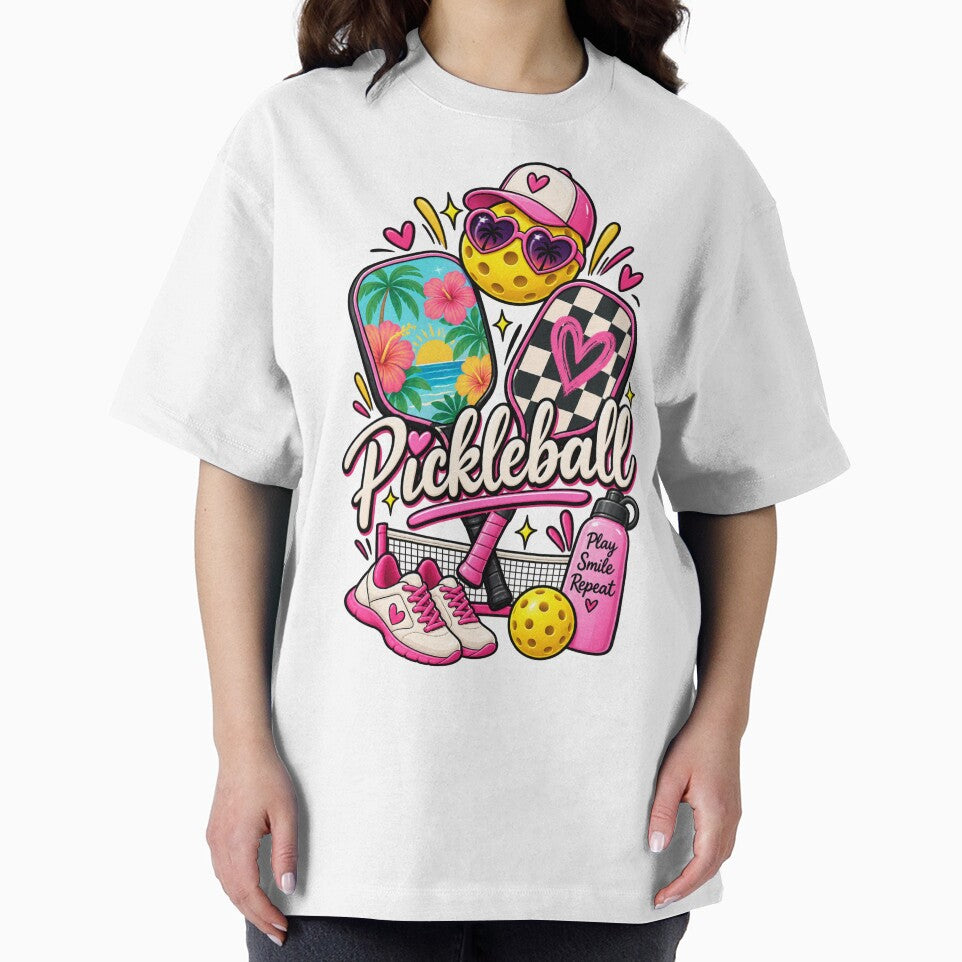Pickleball Vibes – Cute Pink & Tropical Pickleball Design by StickyDelights
