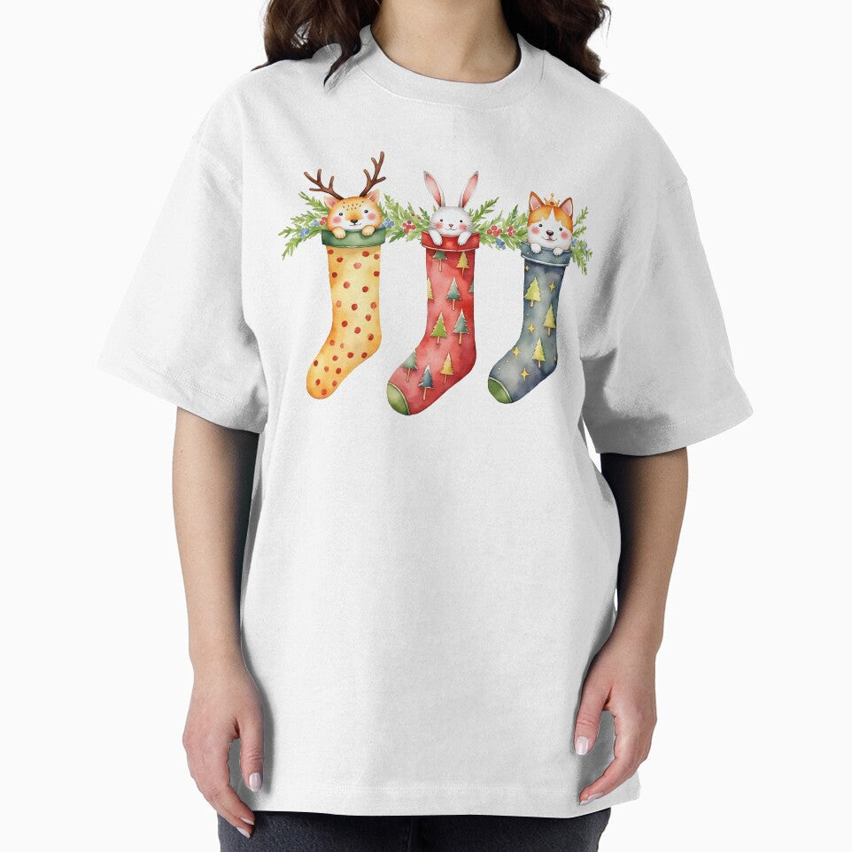 Animal Stockings Christmas Coquette Watercolor by Magnolia Valley Art