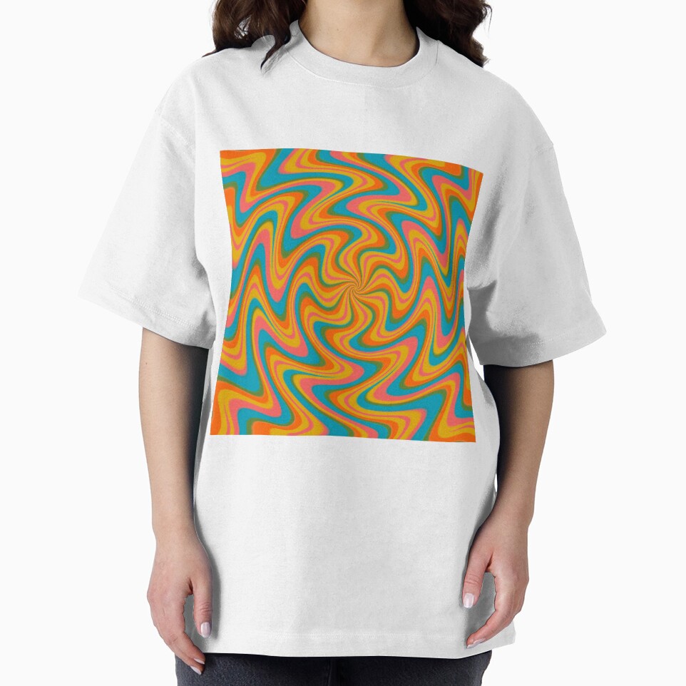 Retro vintage 70s rainbow swirl pattern by ReneMagritteArt