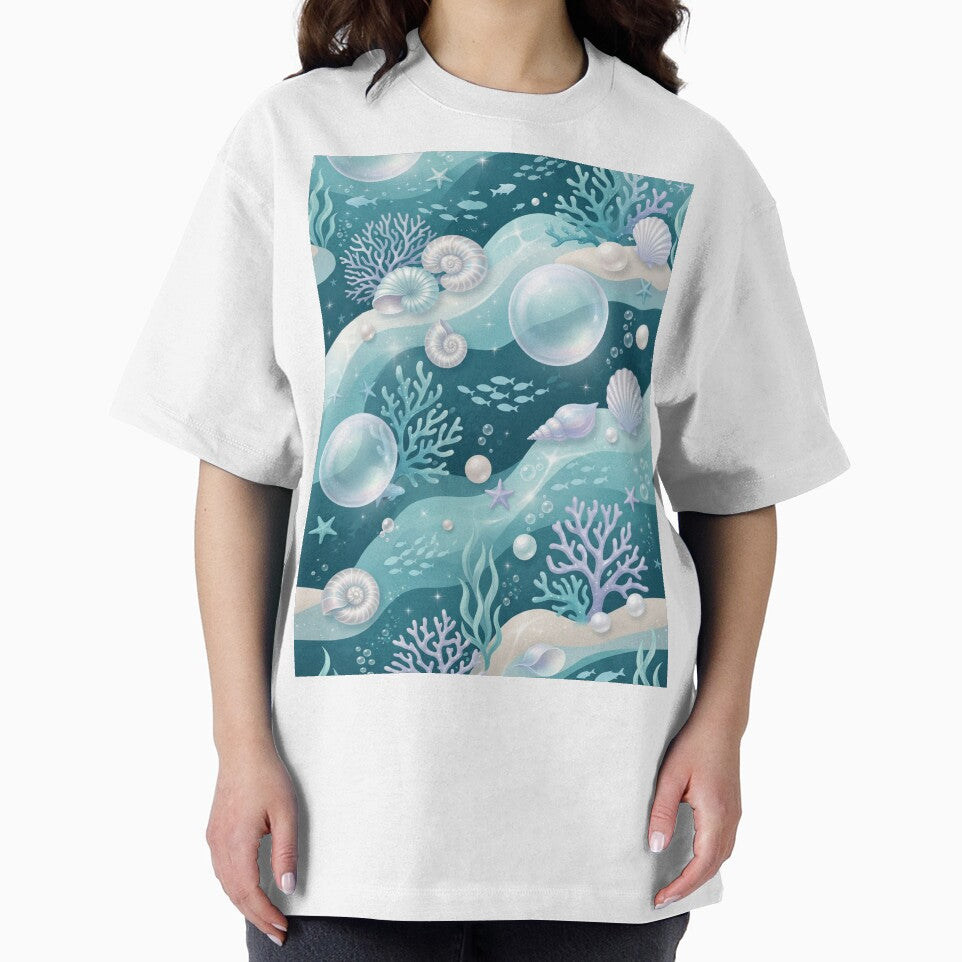Ocean Glass Garden | Elegant Coastal Seamless Pattern | Pearl & Seafoam Aesthetic by AP Digi Store