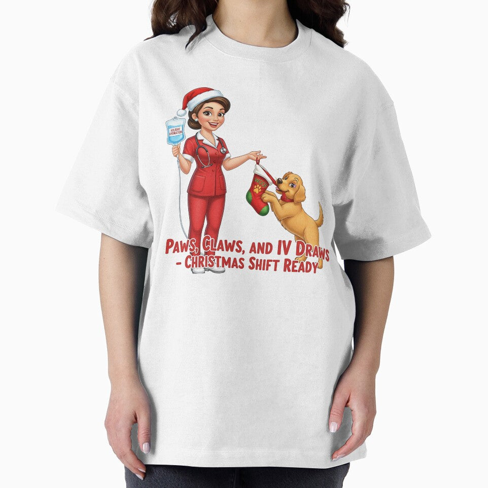 Paws, Claws and IV Draws – Christmas Shift Ready | Nurse & Pet Holiday Humor by CuteDesignables