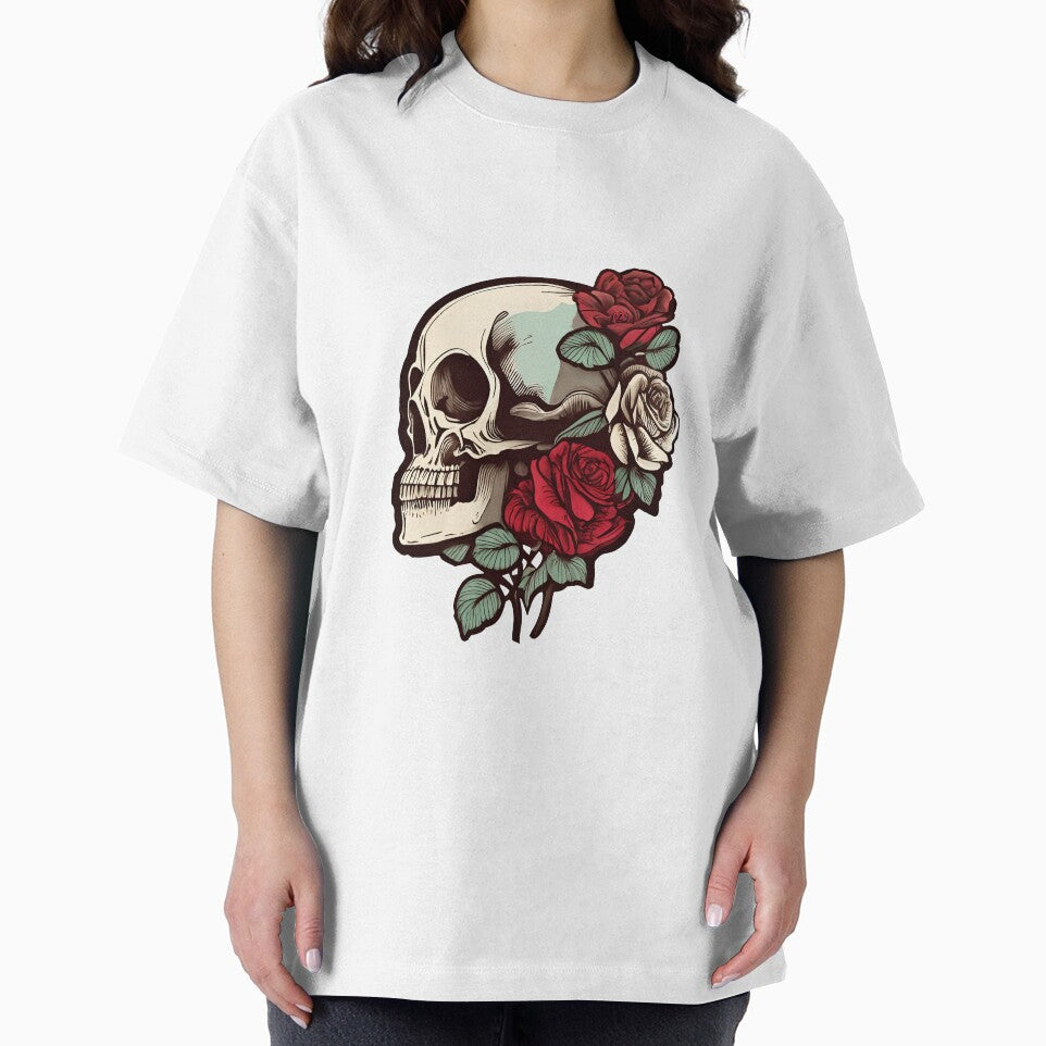 "Rose," cool gothic style skull with roses, dark aesthetics by Lemon-y-Shark
