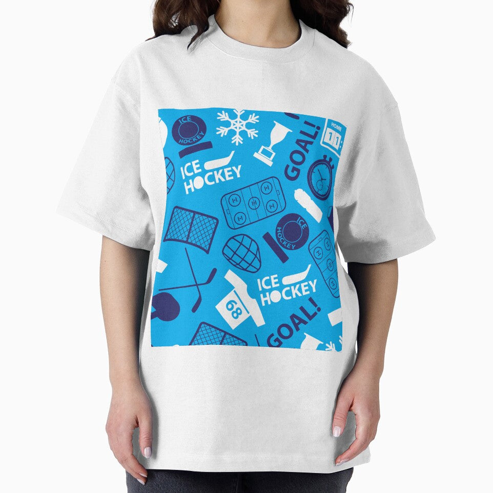 Ice hockey sport icons blue seamless by WillaldShop