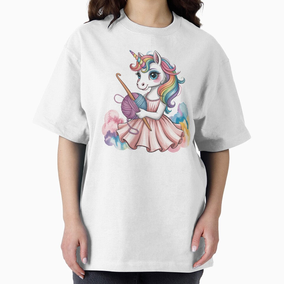 Unicorn Crocheting  with Rainbow Yarn by jkrphoto