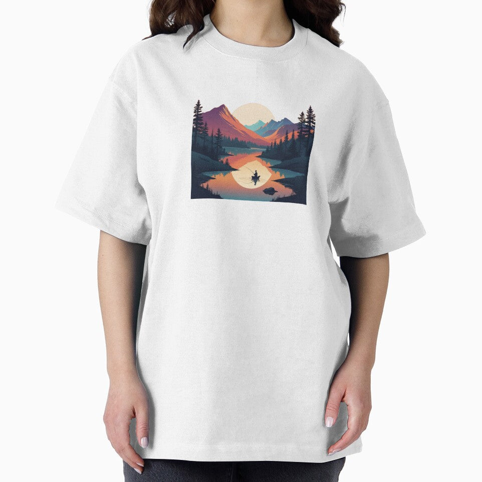 Retro style illustration of a mountain landscape by jean-nicolas