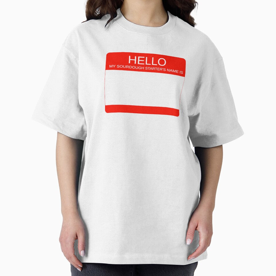 "Hello My Sourdough Starter's Name Is” Funny Sourdough Design (Red) by goldfishbubble