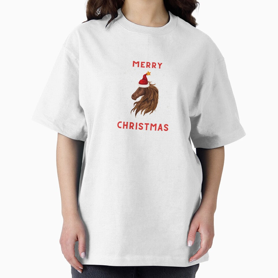 Merry Christmas | Sketched Regal Brown Horse Head by Daleen Cowgar