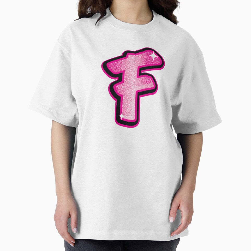 Glitter Pink F Initial Sticker by LazyCreativeCo