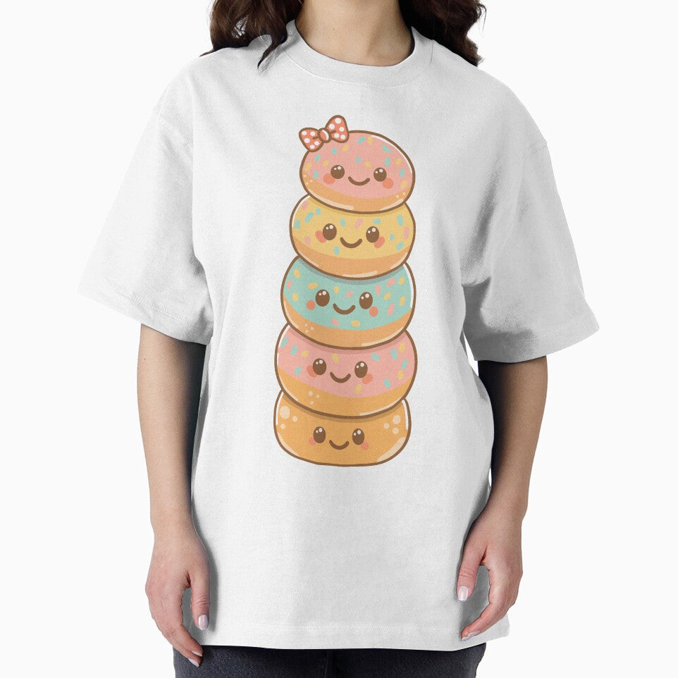 Kawaii Donut Stack – Cute Cartoon Design by TineHunterArt