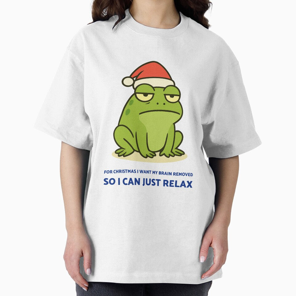 For Christmas I want my brain removed so I can relax. Funny Frog Christmas T-shirt by rvanderveken