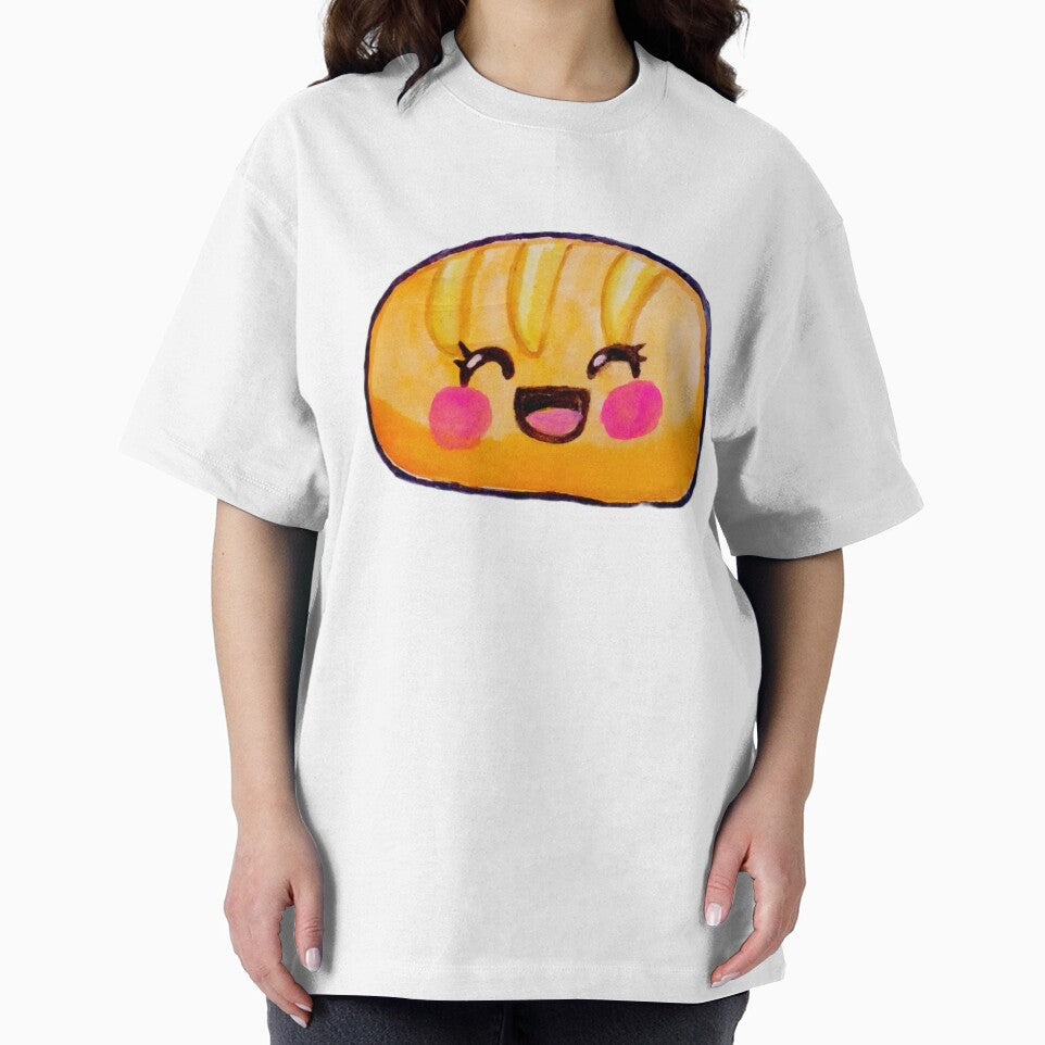 A Laughing Croissant Kawaii food watercolor illustration art by happiartworks