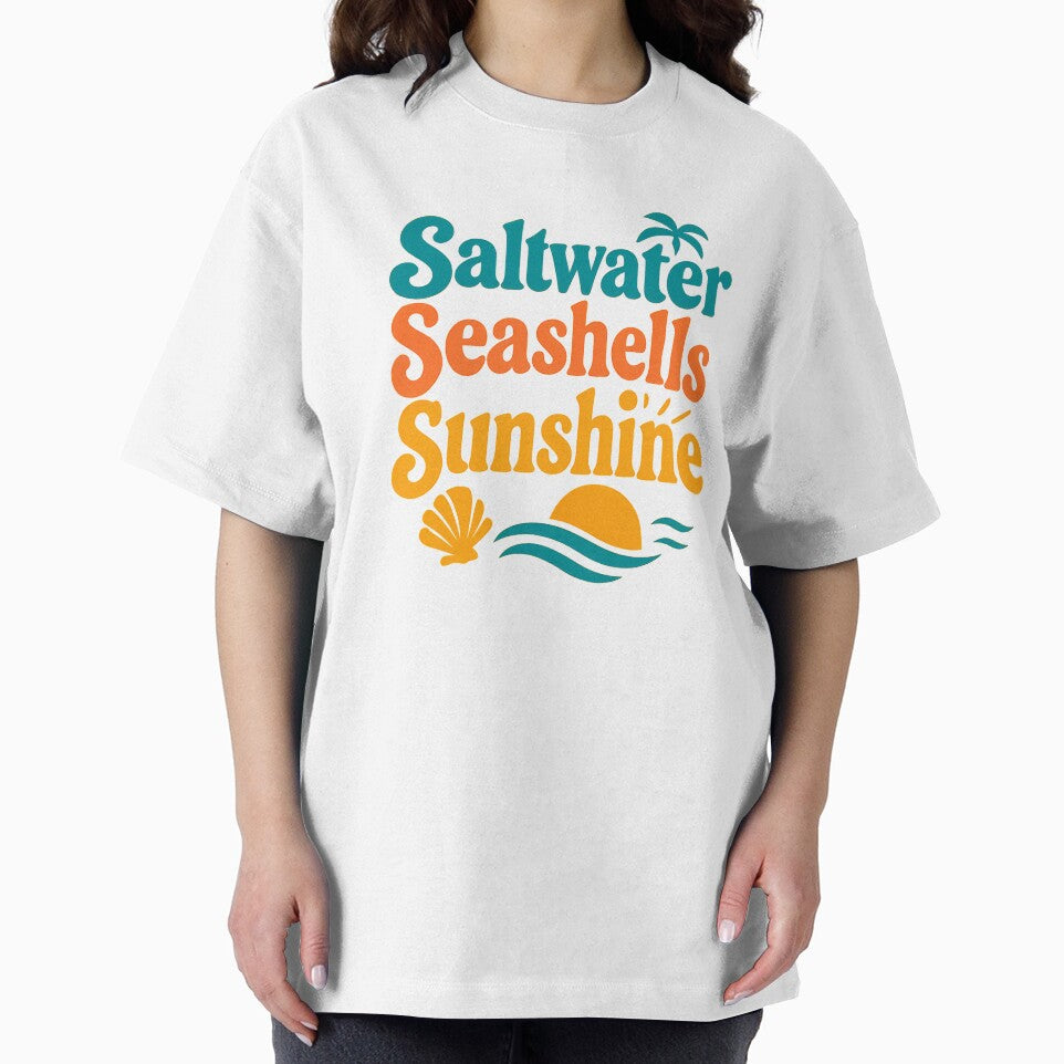 Saltwater Seashells Sunshine – Retro Summer Beach Vibes Typography for Ocean Lovers, Vacationers, and Coastal Living Fans by CreativeVisionsHub