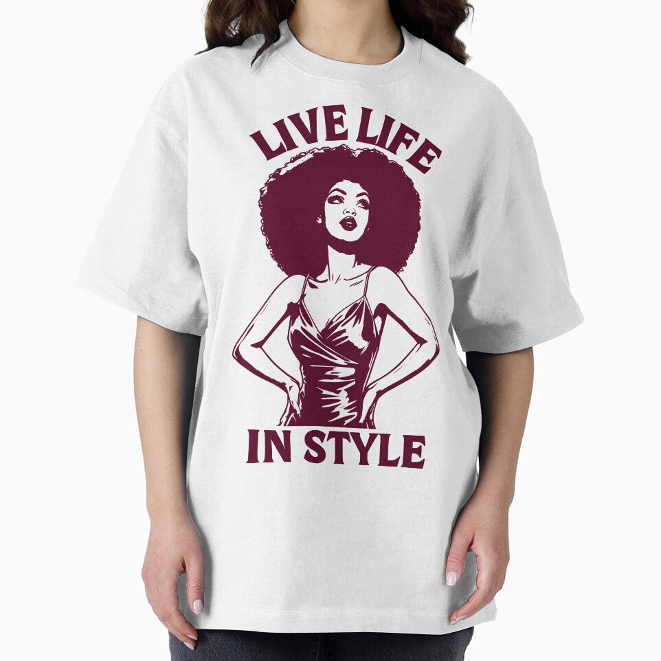 Live Life in Style – Retro Afro Woman Empowerment Art by TheArtisticPres