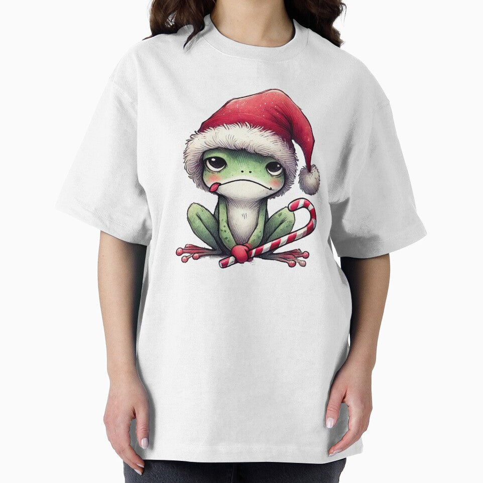 Grumpy Christmas Frog with Candy Cane by Sweetnotsour