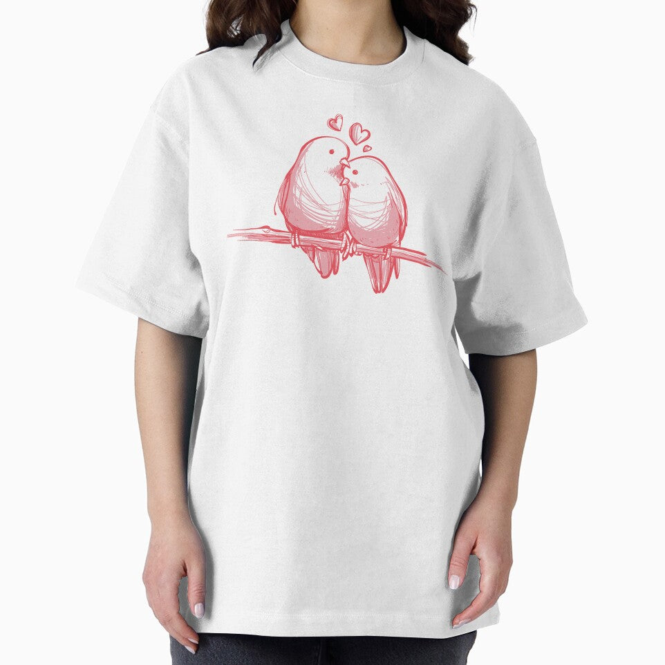 pink background with hand drawn birds' art by tshirtsdesign9