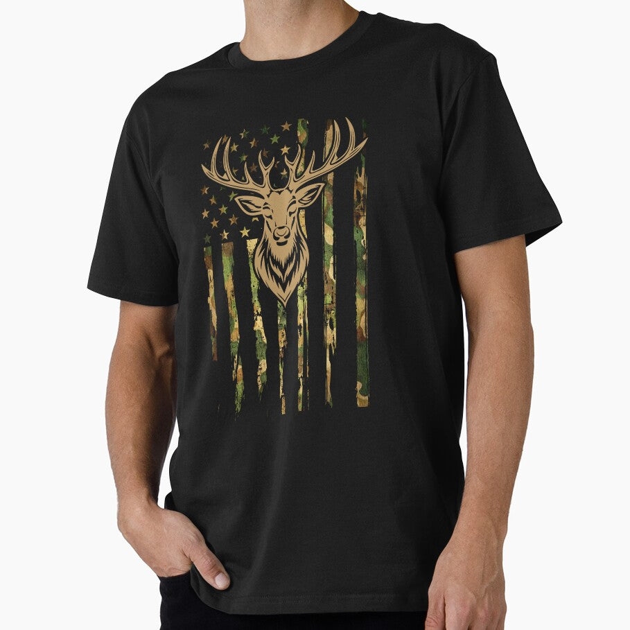 American Deer Hunting Camo Flag Wildlife by dianadouri
