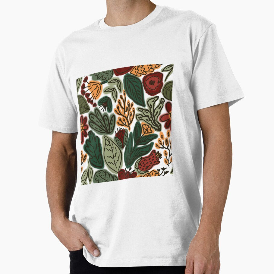 Green plants and flowers,hand-drawn by Nadyafilin