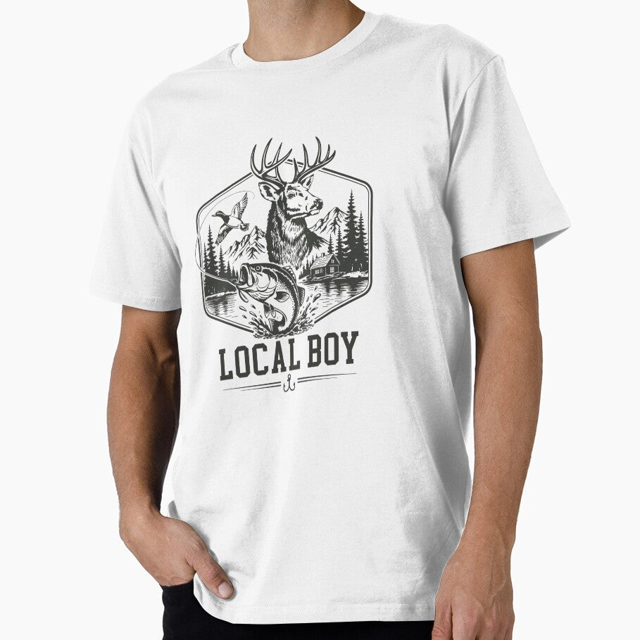 Local Boy Deer Hunting Fishing Lover by nosu-art-pod