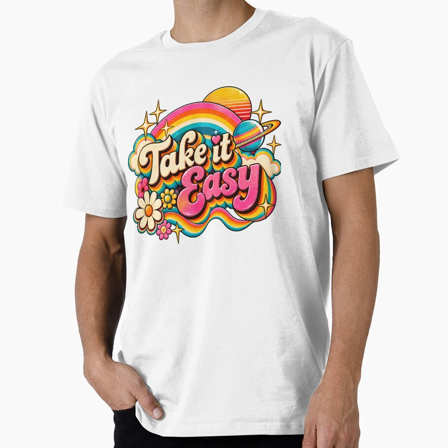 Take It Easy – Groovy Retro Rainbow 70s Vibes by sweta_r.art