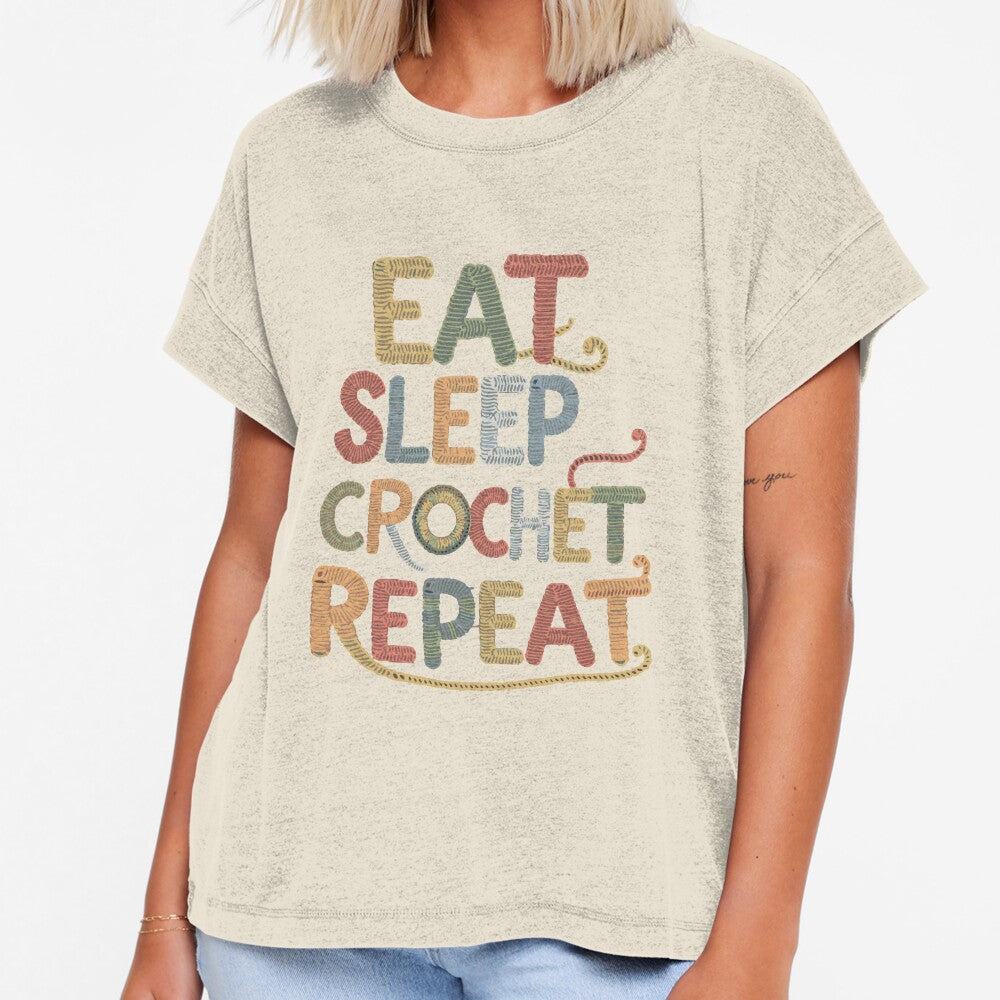 Eat, Sleep, Crochet, Repeat - Funny Crocheting Design by MegaKicia