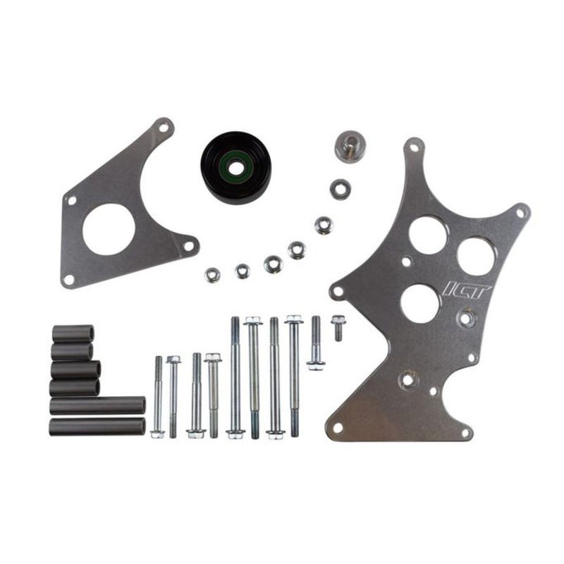 ICT Billet Alternator & Power Steering Bracket Kit – High Mount – LS Truck/2010-15 Camaro Balancer – 551362-3