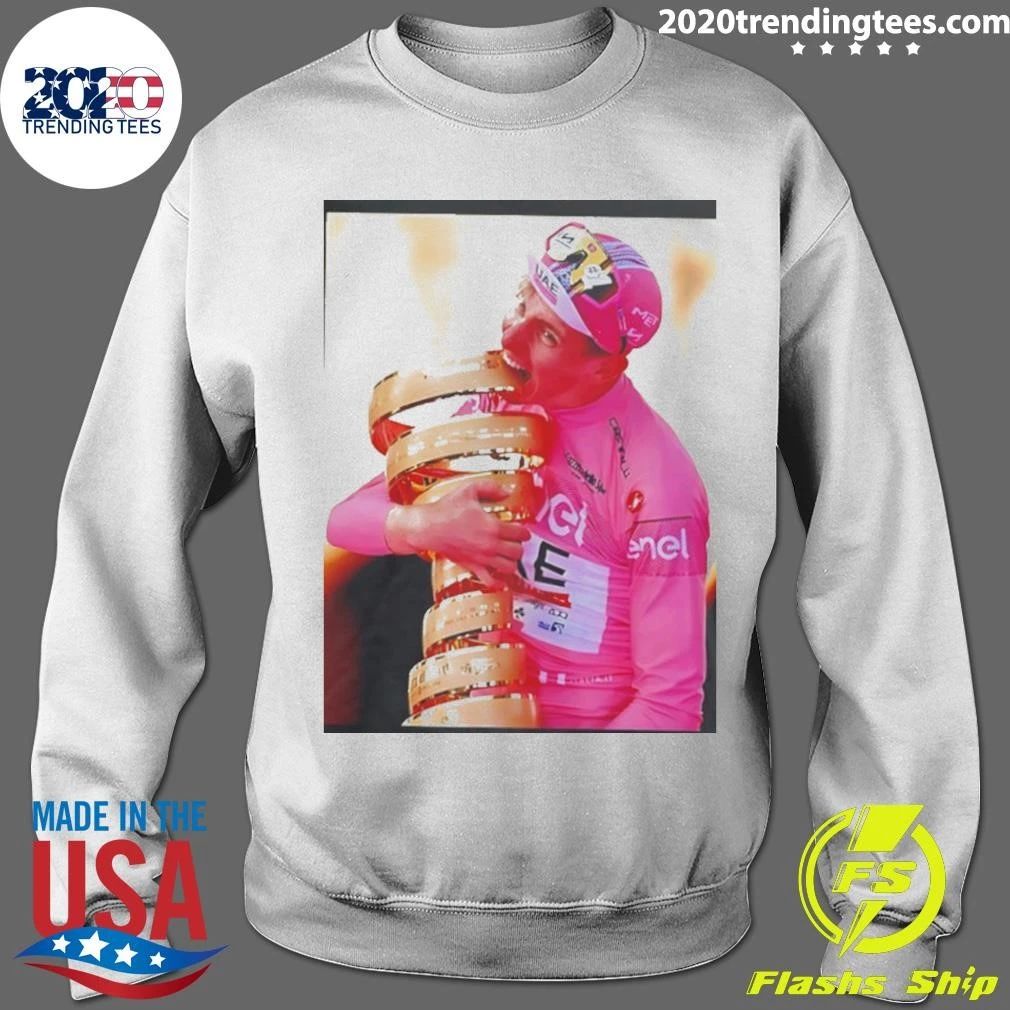 Tadej Pogacar 2024 Giro D’italia Biting Trophy Shirt