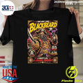 Blackbeard Pirate Captain Skull Sword Buccaneer Tee Shirt
