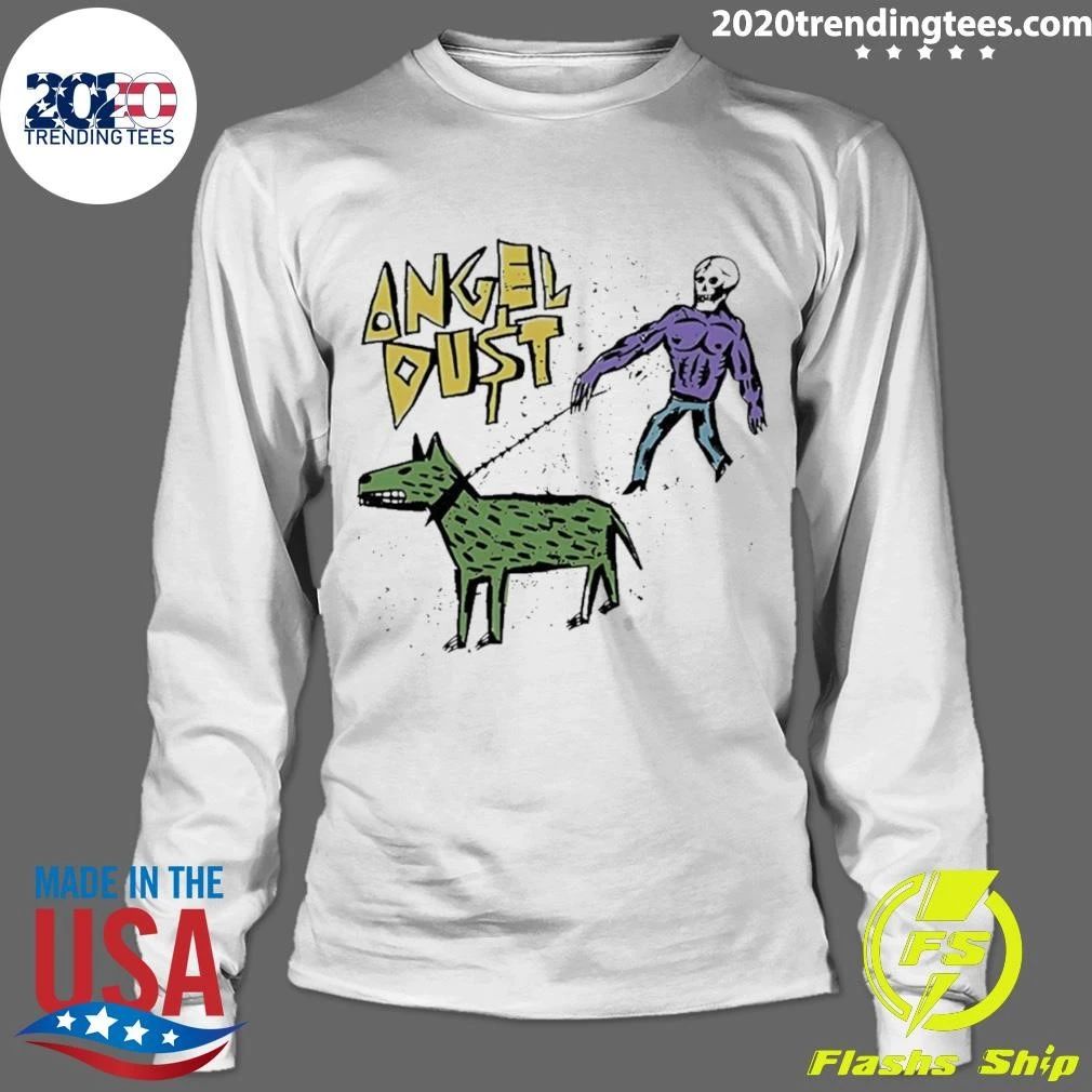 Angel Dust Dogwalker Skeleton Walking A Dog Shirt