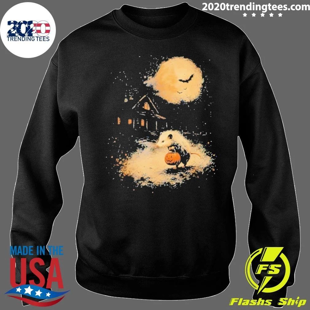 Opossum 2026 Halloween Pumpkin Spooky Moon Shirt