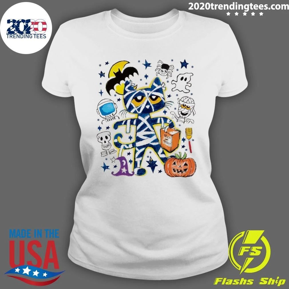 Pete the Cat Halloween Icons Cropped Shirt