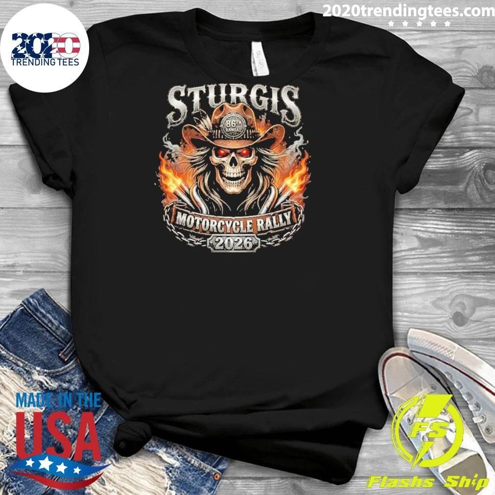 2026 Sturgis Motorcycle Rally Cowboy Skull 86th Anniversary Shirt
