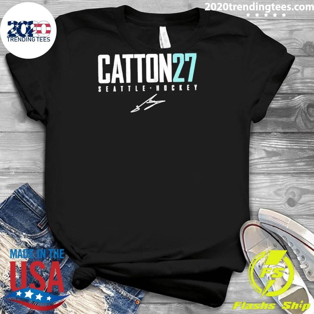 Berkly Catton 27 Seattle Krake Hockey Signature Shirt