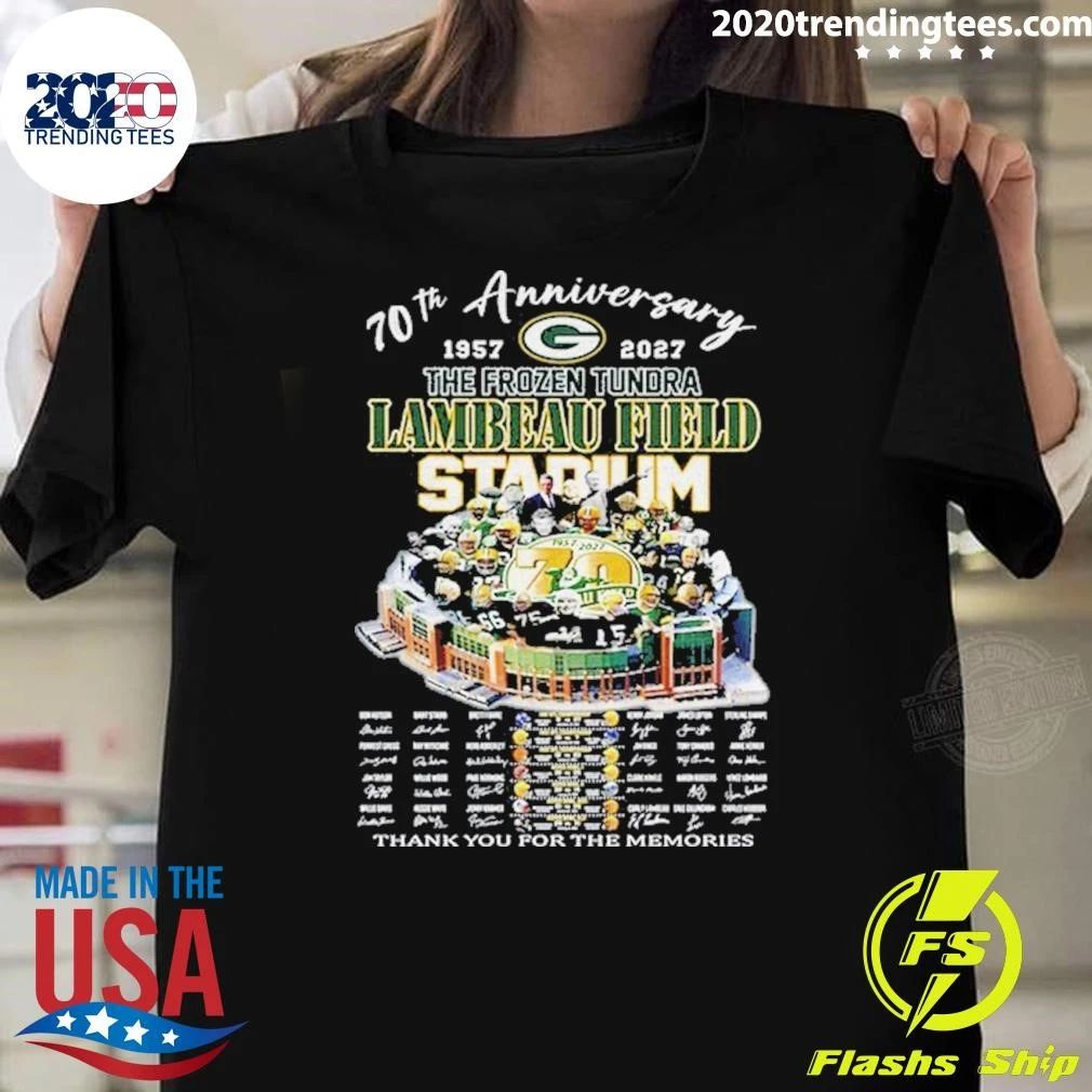Green Bay Packers Lambeau Field 70th Anniversary 1957 2027 The Frozen Tundra Shirt