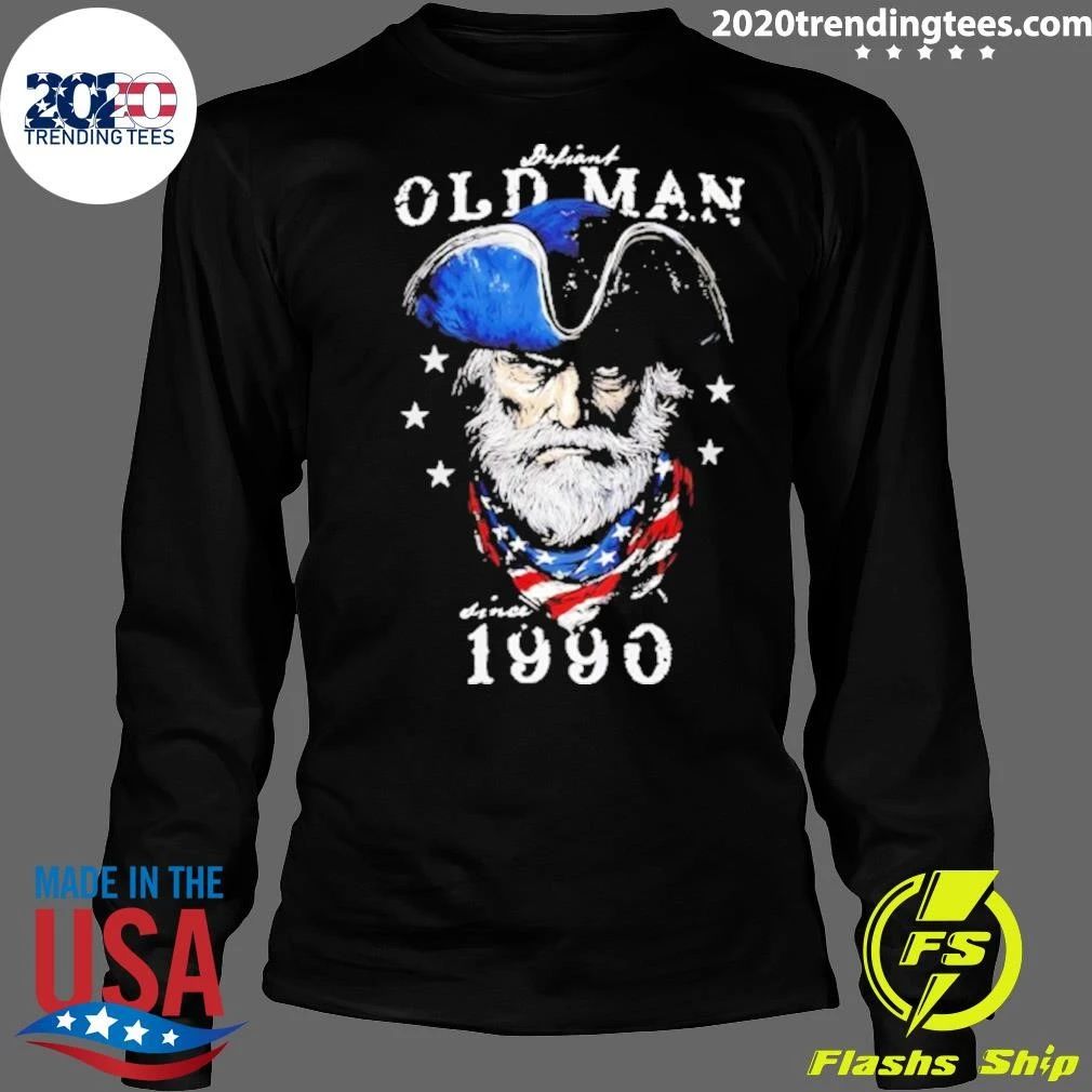 Defiant Old Man Since 1990 Birthday Patriotic Shirt