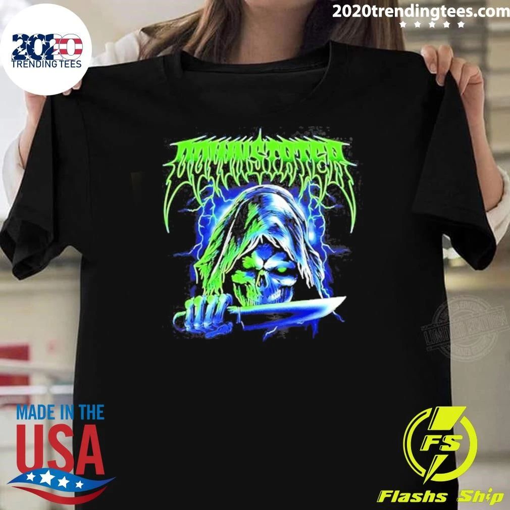 Downstater Grim Reaper With Knife Metal Shirt